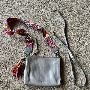 Grey Fossil Crossbody Bag Medium